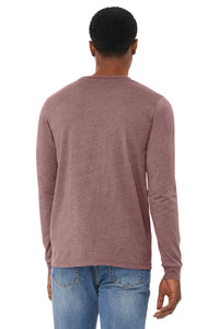 BELLA+CANVAS Unisex Heather CVC Long Sleeve Tee BC3501CVC - Heather Mauve Back