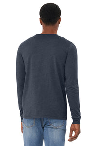 BELLA+CANVAS Unisex Heather CVC Long Sleeve Tee BC3501CVC - Heather Midnight Navy Back