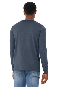 BELLA+CANVAS Unisex Heather CVC Long Sleeve Tee BC3501CVC - Heather Navy Back