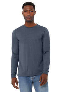 BELLA+CANVAS Unisex Heather CVC Long Sleeve Tee BC3501CVC - Heather Navy