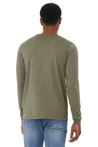 BELLA+CANVAS Unisex Heather CVC Long Sleeve Tee BC3501CVC - Heather Olive Back