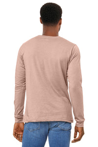 BELLA+CANVAS Unisex Heather CVC Long Sleeve Tee BC3501CVC - Heather Peach Back