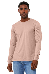 BELLA+CANVAS Unisex Heather CVC Long Sleeve Tee BC3501CVC - Heather Peach