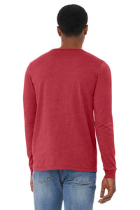 BELLA+CANVAS Unisex Heather CVC Long Sleeve Tee BC3501CVC - Heather Red Back