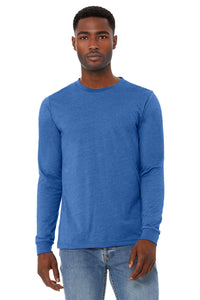 BELLA+CANVAS Unisex Heather CVC Long Sleeve Tee BC3501CVC - Heather True Royal