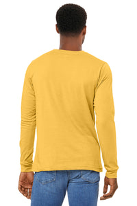 BELLA+CANVAS Unisex Heather CVC Long Sleeve Tee BC3501CVC - Heather Yellow Gold Back