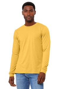 BELLA+CANVAS Unisex Heather CVC Long Sleeve Tee BC3501CVC - Heather Yellow Gold