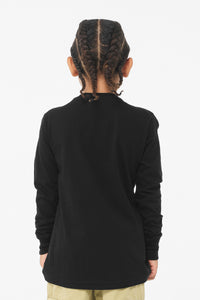 BELLA+CANVAS Youth Jersey Long Sleeve Tee BC3501Y - Black Back