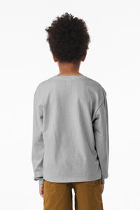 BELLA+CANVAS Youth 6-Ounce Heavyweight Long Sleeve Tee BC3511Y - Athletic Heather Back