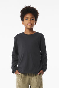 BELLA+CANVAS Youth 6-Ounce Heavyweight Long Sleeve Tee BC3511Y - Dark Grey