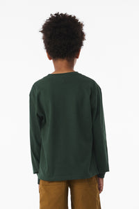 BELLA+CANVAS Youth 6-Ounce Heavyweight Long Sleeve Tee BC3511Y - Forest Back