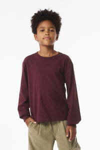 BELLA+CANVAS Youth 6-Ounce Heavyweight Long Sleeve Tee BC3511Y - Maroon