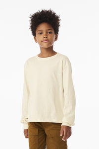 BELLA+CANVAS Youth 6-Ounce Heavyweight Long Sleeve Tee BC3511Y - Natural