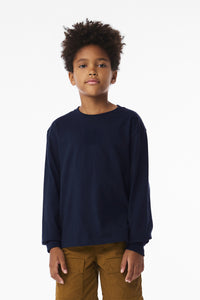 BELLA+CANVAS Youth 6-Ounce Heavyweight Long Sleeve Tee BC3511Y - Navy