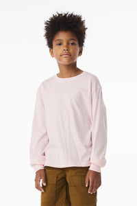 BELLA+CANVAS Youth 6-Ounce Heavyweight Long Sleeve Tee BC3511Y - Soft Pink