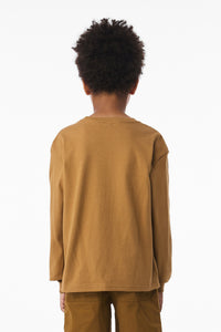 BELLA+CANVAS Youth 6-Ounce Heavyweight Long Sleeve Tee BC3511Y - Toast Back
