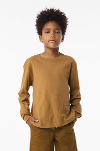 BELLA+CANVAS Youth 6-Ounce Heavyweight Long Sleeve Tee BC3511Y - Toast
