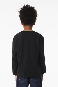 BELLA+CANVAS Youth 6-Ounce Heavyweight Long Sleeve Tee BC3511Y - Vintage Black Back