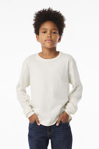 BELLA+CANVAS Youth 6-Ounce Heavyweight Long Sleeve Tee BC3511Y - Vintage White