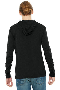 BELLA+CANVAS  Unisex Jersey Long Sleeve Hoodie - Charcoal-Black Triblend Back