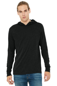 BELLA+CANVAS  Unisex Jersey Long Sleeve Hoodie - Charcoal-Black Triblend
