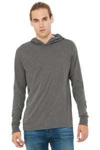 BELLA+CANVAS  Unisex Jersey Long Sleeve Hoodie - Grey Triblend