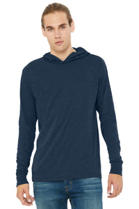BELLA+CANVAS  Unisex Jersey Long Sleeve Hoodie - Heather Navy
