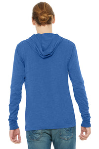 BELLA+CANVAS  Unisex Jersey Long Sleeve Hoodie - Heather True Royal Back