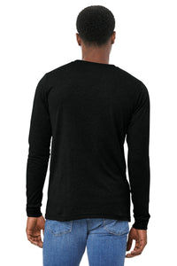 BELLA+CANVAS Unisex Triblend Long Sleeve Tee BC3513 - Black Heather Triblend Back