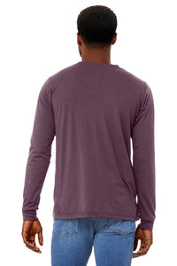 BELLA+CANVAS Unisex Triblend Long Sleeve Tee BC3513 - Maroon Triblend Back