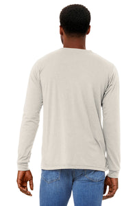 BELLA+CANVAS Unisex Triblend Long Sleeve Tee BC3513 - Oatmeal Triblend Back