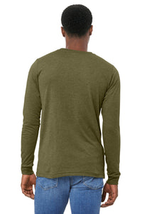BELLA+CANVAS Unisex Triblend Long Sleeve Tee BC3513 - Olive Triblend Back