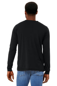 BELLA+CANVAS Unisex Triblend Long Sleeve Tee BC3513 - Solid Black Triblend Back