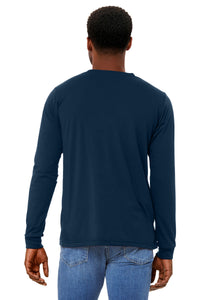 BELLA+CANVAS Unisex Triblend Long Sleeve Tee BC3513 - Solid Navy Triblend Back