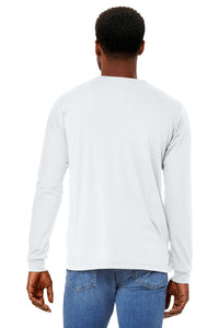 BELLA+CANVAS Unisex Triblend Long Sleeve Tee BC3513 - Solid White Triblend Back