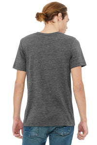 BELLA+CANVAS Unisex Textured Jersey V-Neck Tee BC3655 - Asphalt Slub Back