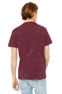 BELLA+CANVAS Unisex Textured Jersey V-Neck Tee BC3655 - Maroon Marble Back