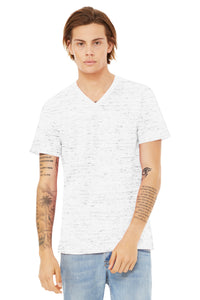 BELLA+CANVAS Unisex Textured Jersey V-Neck Tee BC3655 - White Marble