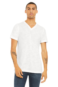 BELLA+CANVAS Unisex Textured Jersey V-Neck Tee BC3655 - White Slub