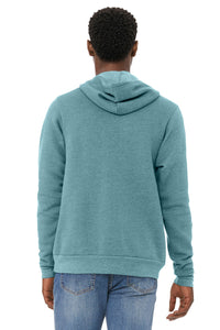 BELLA+CANVAS  Unisex Sponge Fleece Pullover Hoodie - Heather Blue Lagoon Back