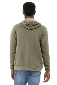 BELLA+CANVAS  Unisex Sponge Fleece Pullover Hoodie - Heather Olive Back