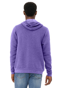 BELLA+CANVAS  Unisex Sponge Fleece Pullover Hoodie - Heather Team Purple Back