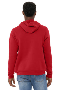 BELLA+CANVAS  Unisex Sponge Fleece Pullover Hoodie - Red Back