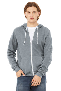 BELLA+CANVAS  Unisex Sponge Fleece Full-Zip Hoodie - Athletic Heather