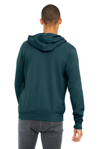 BELLA+CANVAS  Unisex Sponge Fleece Full-Zip Hoodie - Atlantic Back