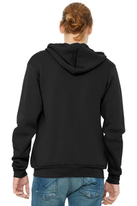BELLA+CANVAS  Unisex Sponge Fleece Full-Zip Hoodie - DTG Black Back