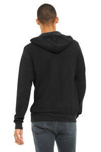 BELLA+CANVAS  Unisex Sponge Fleece Full-Zip Hoodie - Black Heather Back
