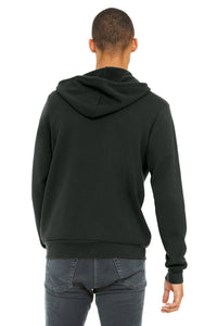 BELLA+CANVAS  Unisex Sponge Fleece Full-Zip Hoodie - DTG Dark Grey Back