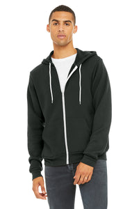 BELLA+CANVAS  Unisex Sponge Fleece Full-Zip Hoodie - DTG Dark Grey