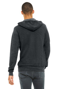 BELLA+CANVAS  Unisex Sponge Fleece Full-Zip Hoodie - Dark Grey Heather Back
